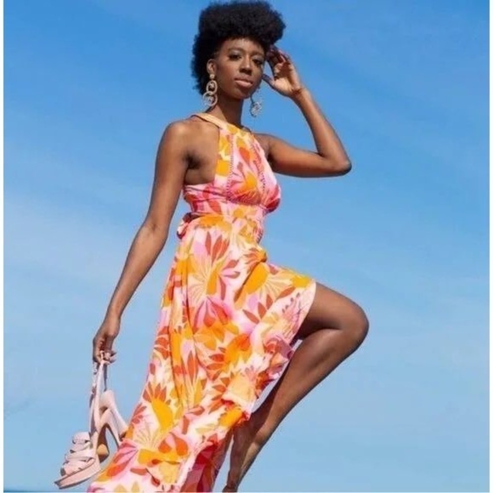 Anthropologie Abel the label rumi boho halter maxi dress vacation‎ Resort Wear